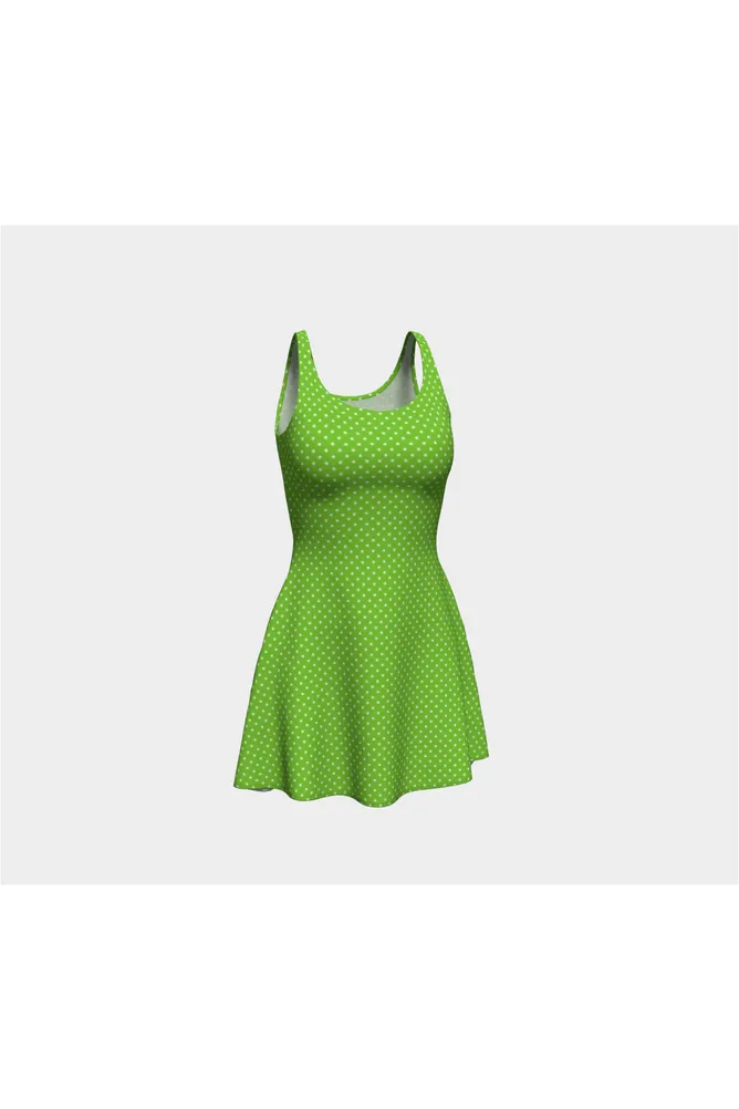 Green Polka Dash Flare Dress