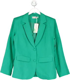 HALO by Dancing Leopard Tatiyana Linen Blazer In Vivid Green UK 8