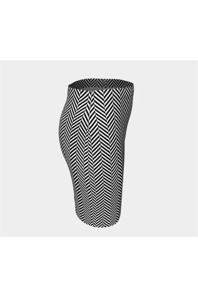 Stylish Herringbone Pattern Fitted Midi Skirt for Elegant Outfits