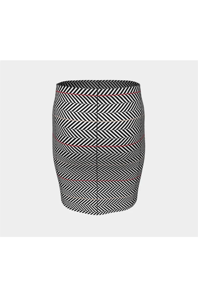 Herringbone Fitted Skirt