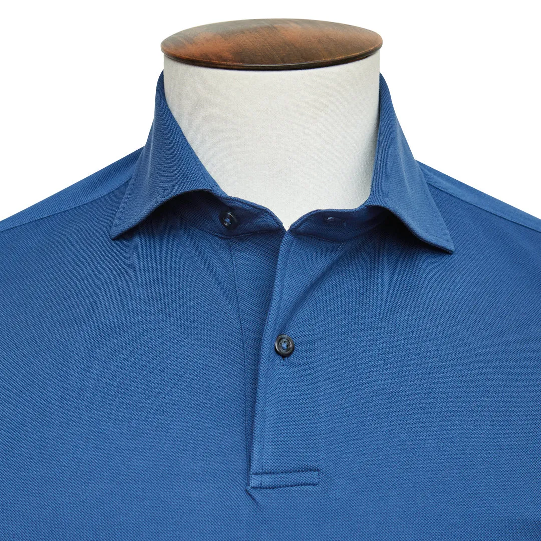 Indigo Cutaway Collar Polo Shirt