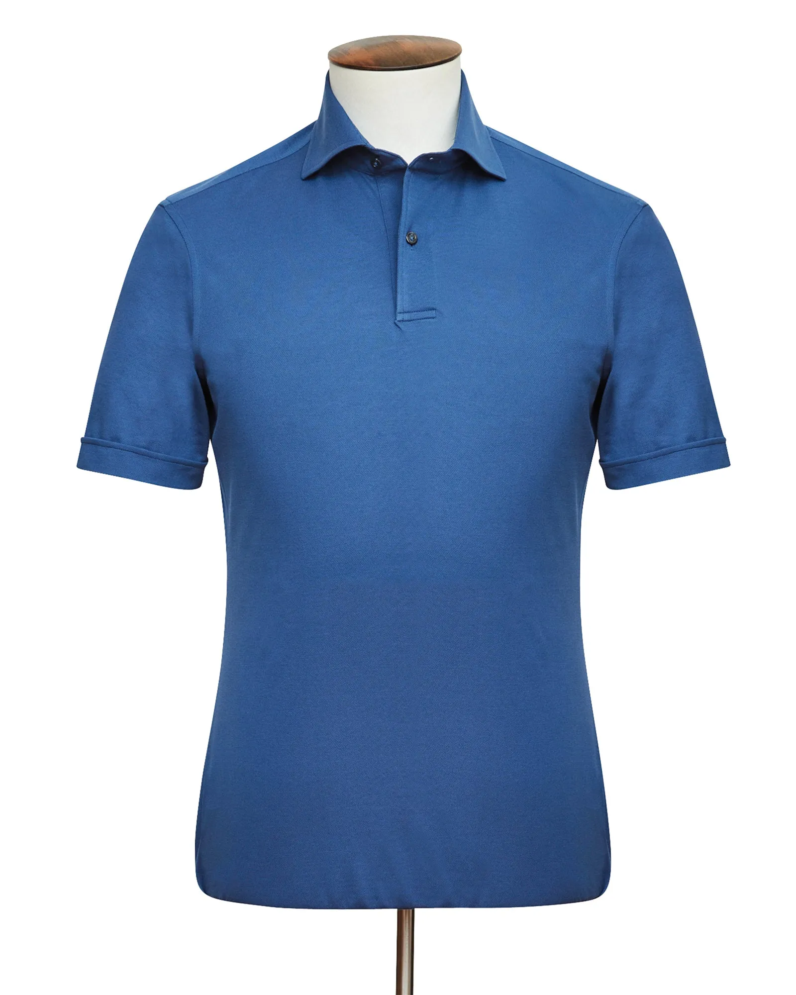 Indigo Cutaway Collar Polo Shirt