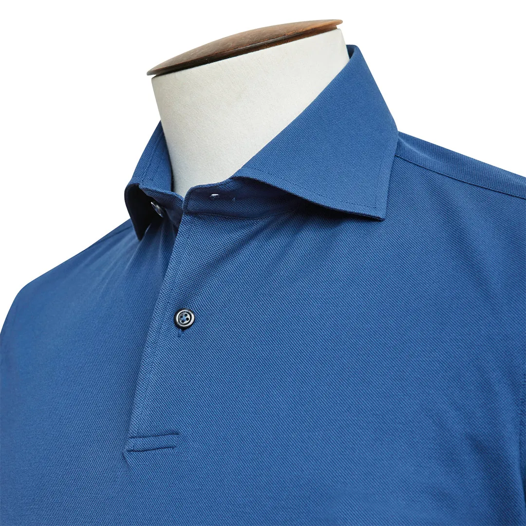 Indigo Cutaway Collar Polo Shirt