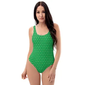 Ireland Shamrock Clothing / Lucky 3 Leaf Clover Design / One-Piece Swimsuit Clover Clothing