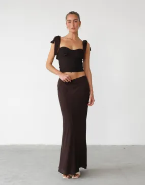 Isla Maxi Skirt (Chocolate)