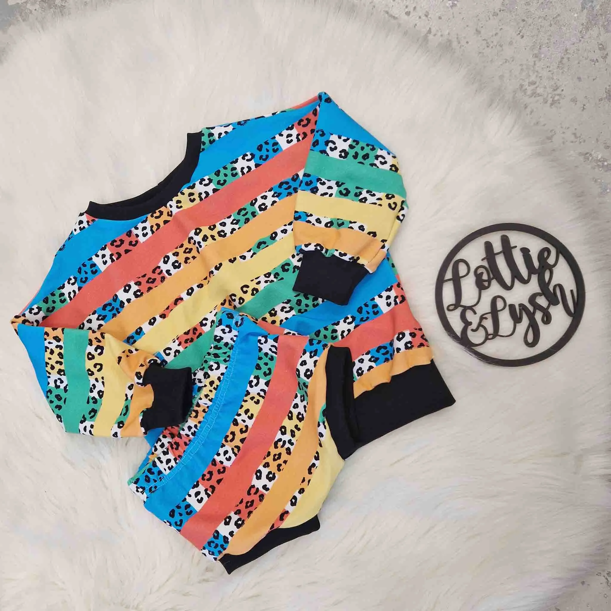 Kids Rainbow Beach Set | Top & Shorts