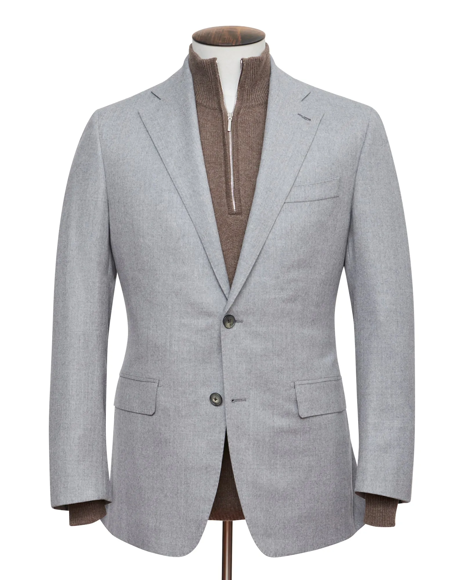 Light Grey Lambswool Flannel Blazer