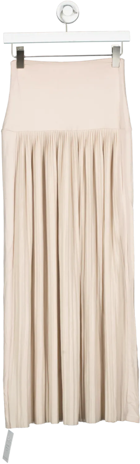 ME EM Nude Roll Top Pleated Skirt UK 6