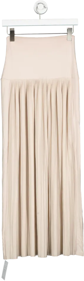 ME EM Nude Roll Top Pleated Skirt UK 6