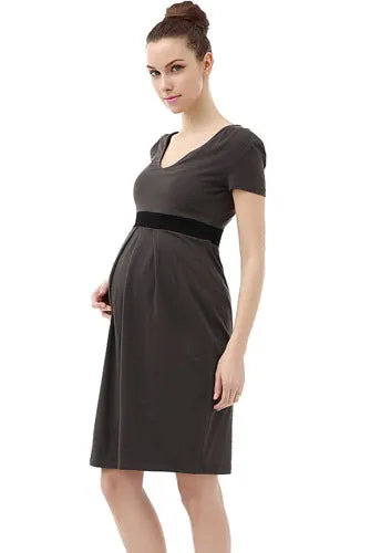 Momo Maternity Contrast Pleated Dress