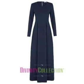 Navy Pleated Dress