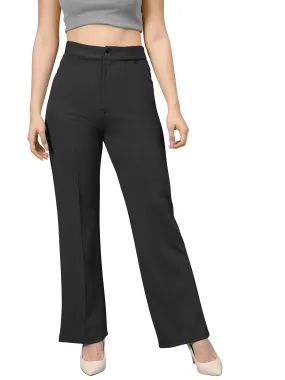 Odette Black Polyester Trouser For Women