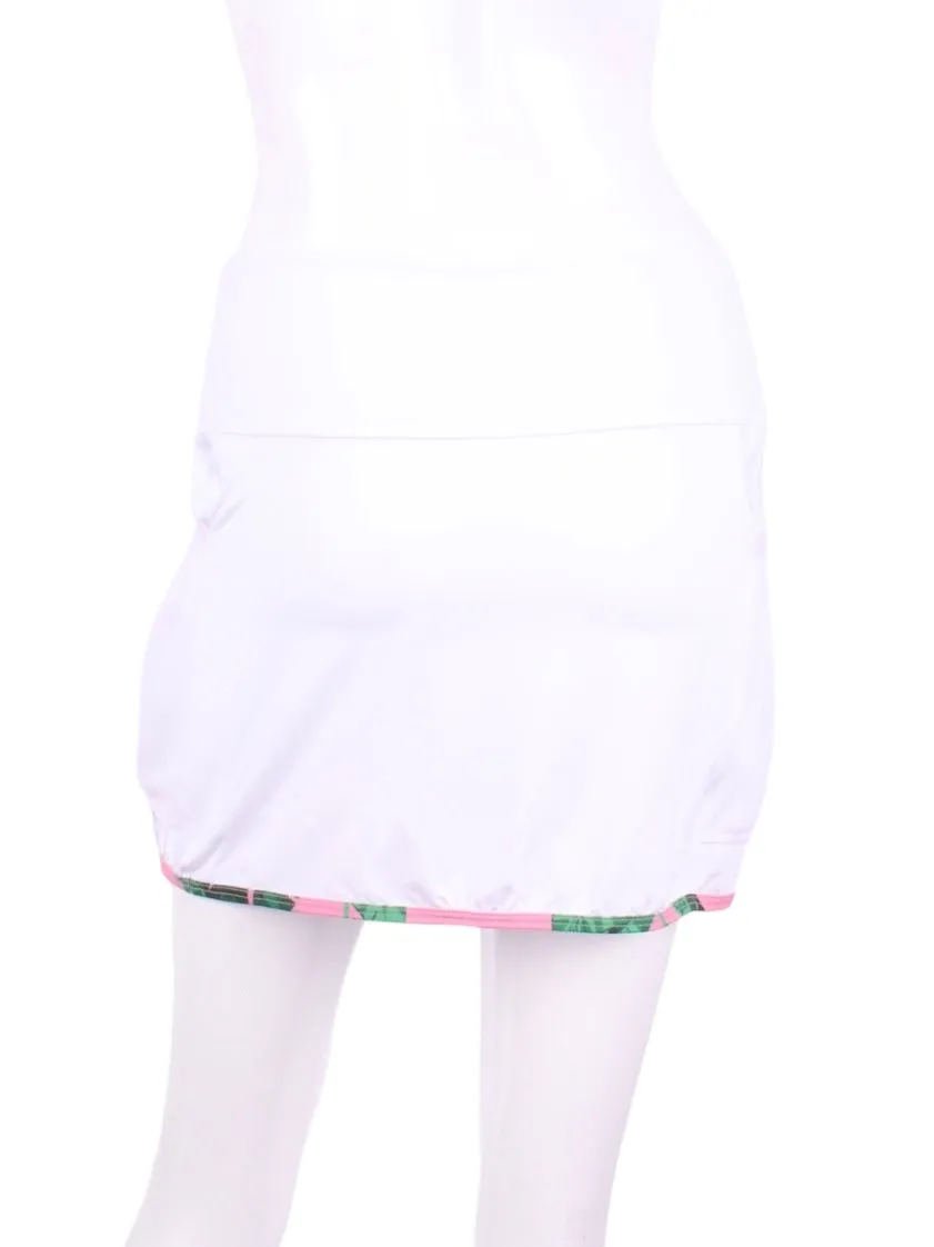 Off White Straight Skirt Pink   Green Trim