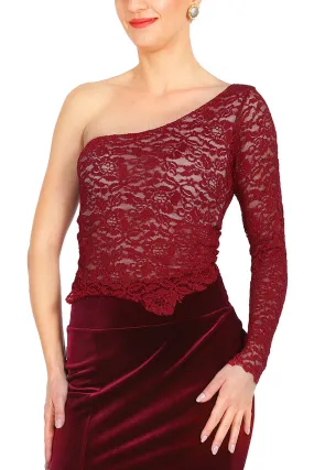 One-shoulder Lace Milonga Top