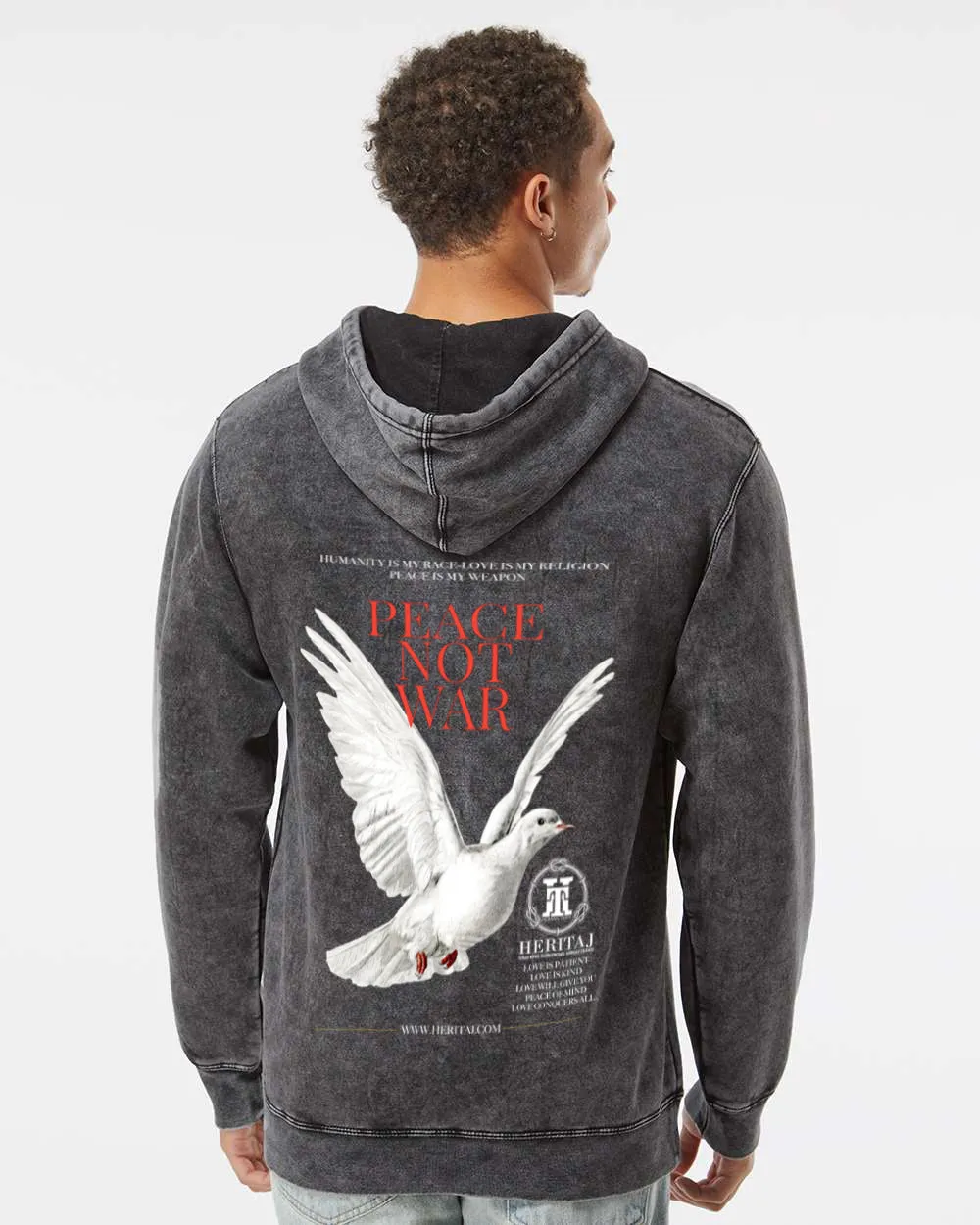 PEACE NOT WAR-(Unisex Mineral Wash)-HOODIE