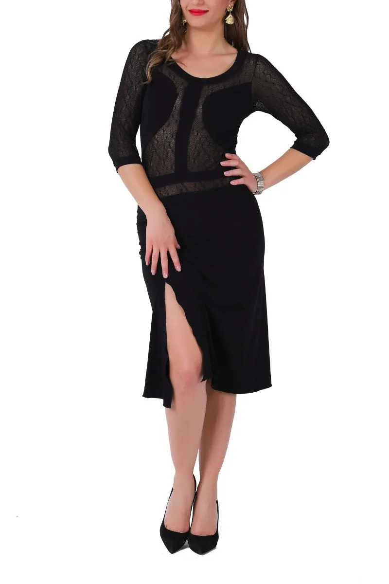 Petra Milonga Dress with Sleeves