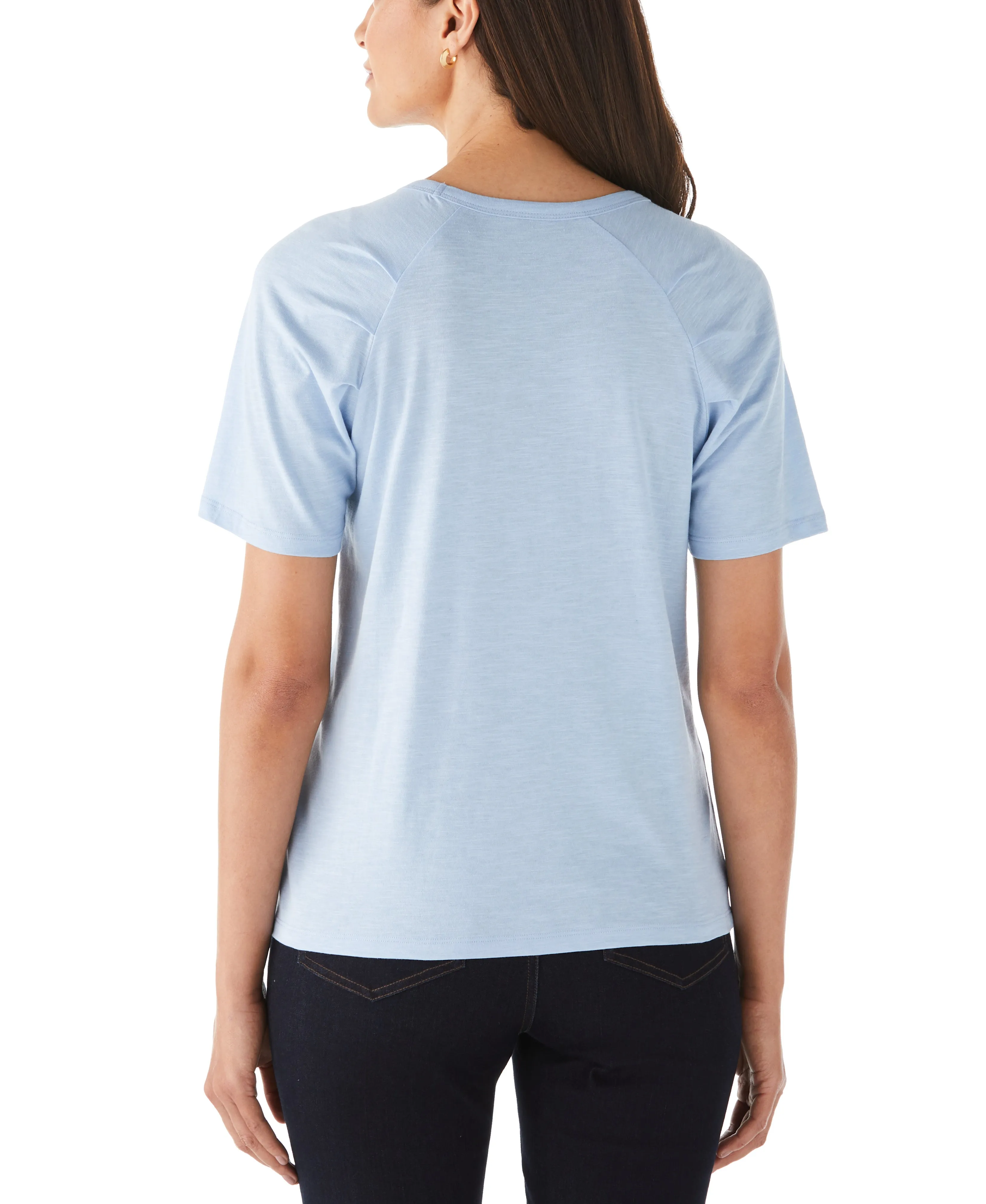 Pleated Raglan Sleeve Tee