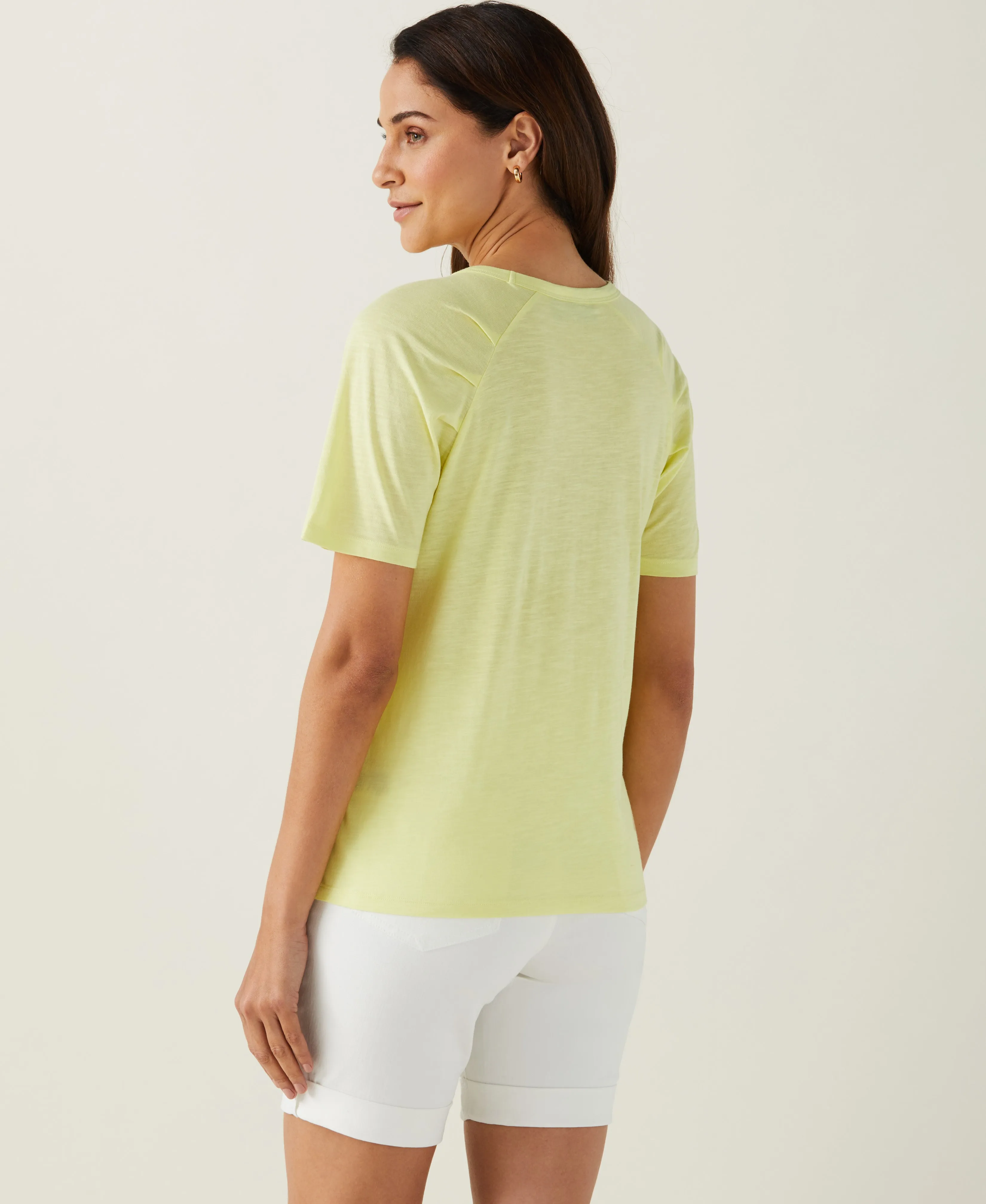 Pleated Raglan Sleeve Tee