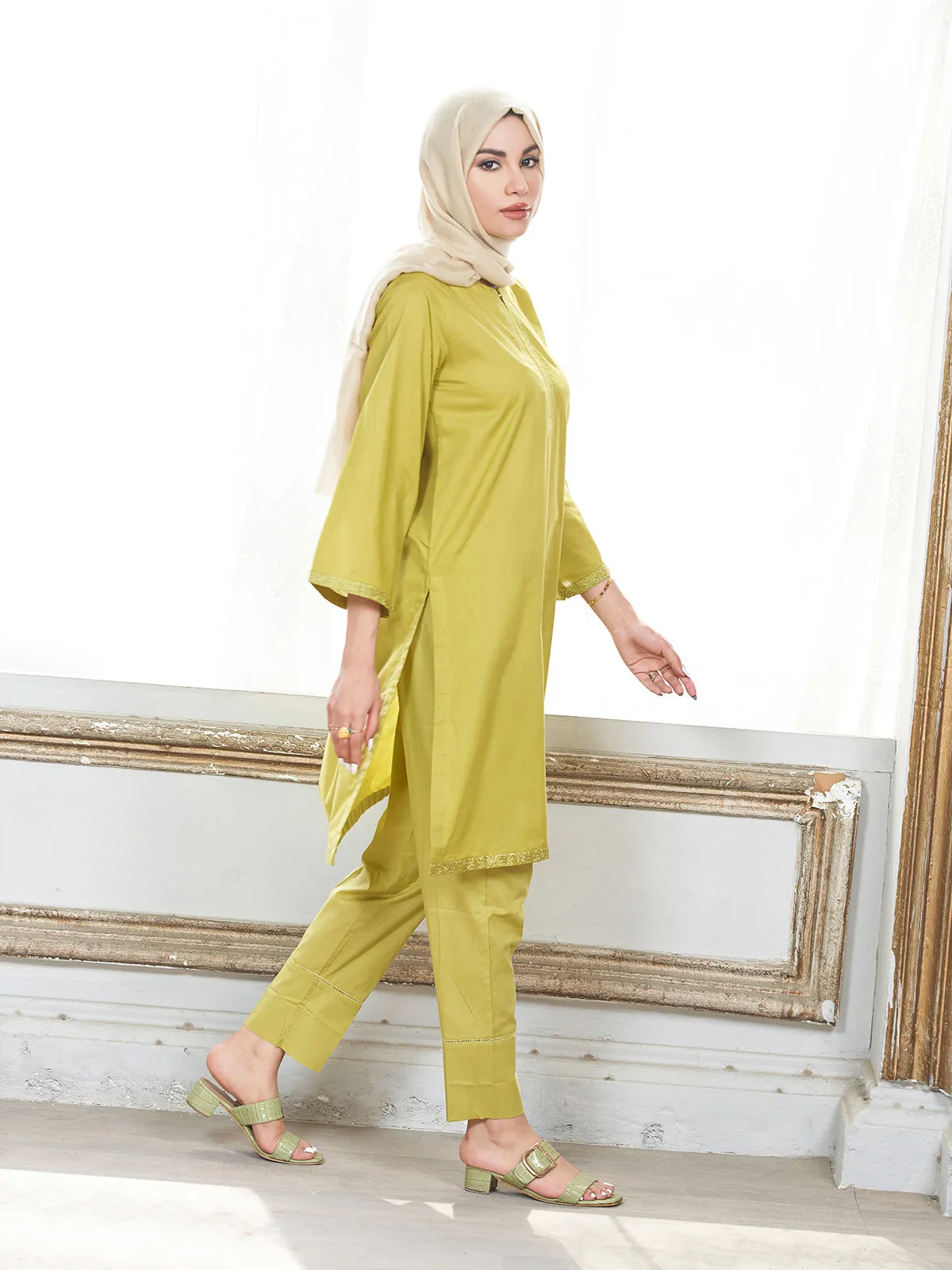 "CAMREN" Casual Plain Cambric Suit