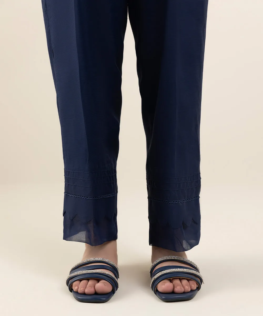 Luxurious Raw Silk Straight-Leg Pants for Effortless Elegance