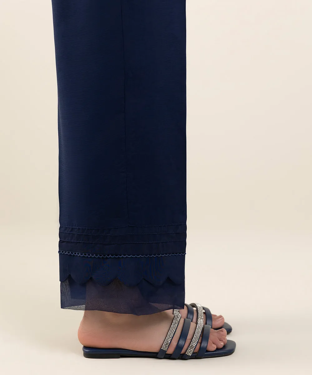 Luxurious Raw Silk Straight-Leg Pants for Effortless Elegance