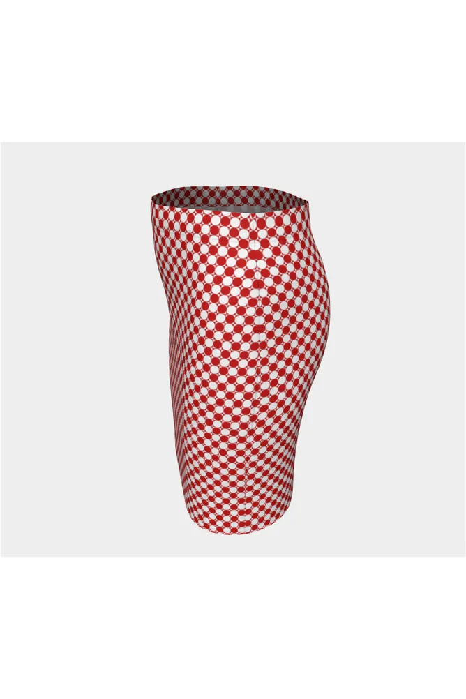 Red Checker Fitted Skirt