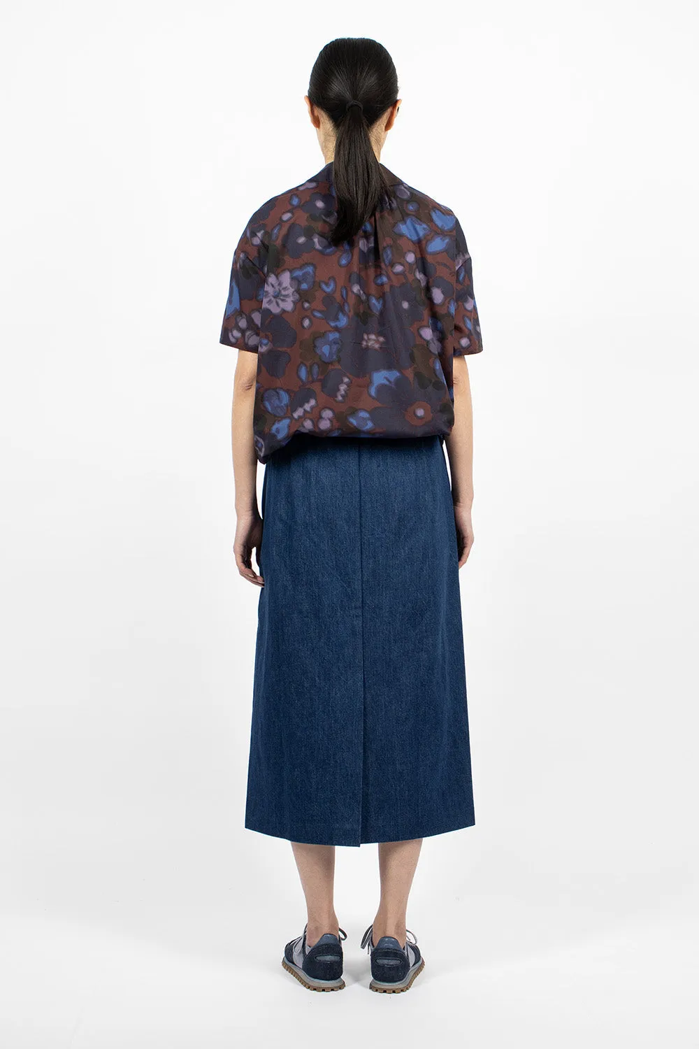 Simple Skirt Blue Denim