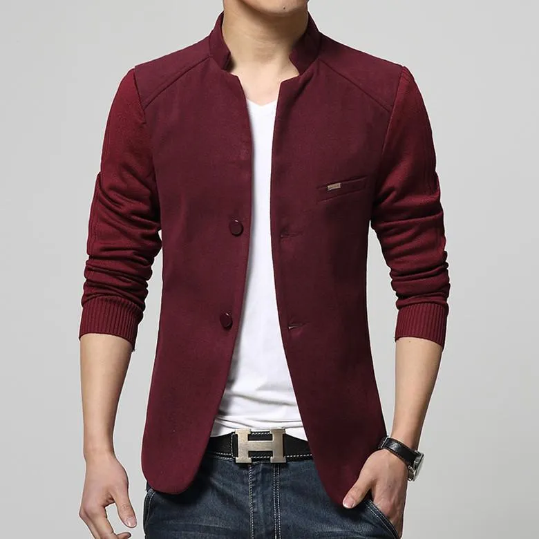 Suit Collar Woolen Blend Blazer