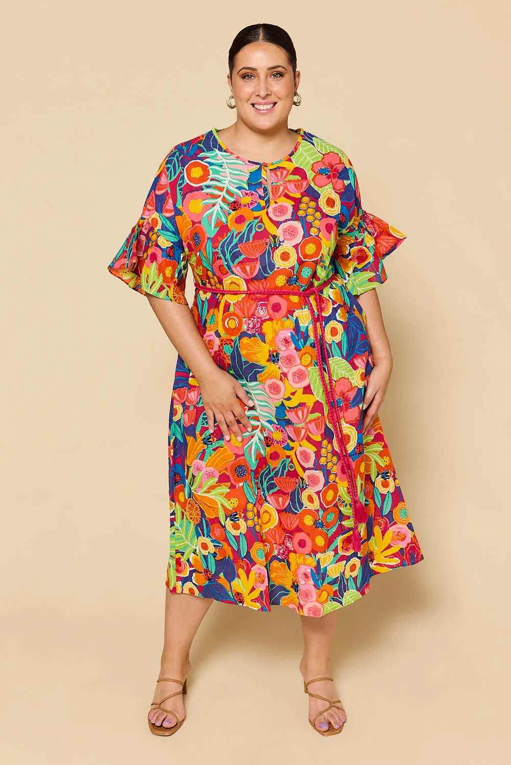 Tara Tie Dress in Amazonia