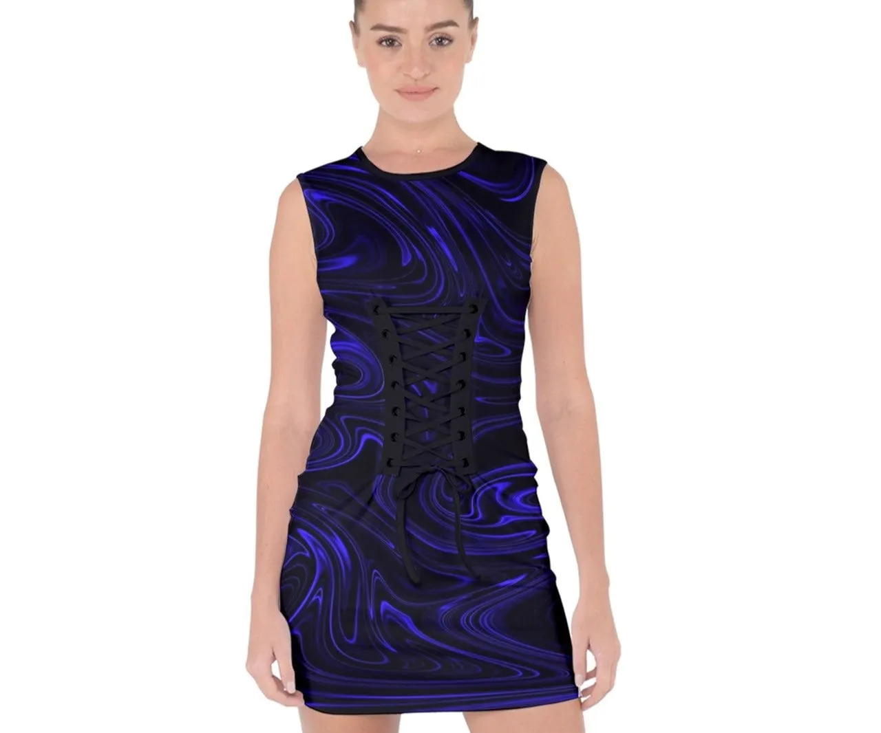 TRP Maze 01-02 Designer Lace Up Front Bodycon Mini Dress