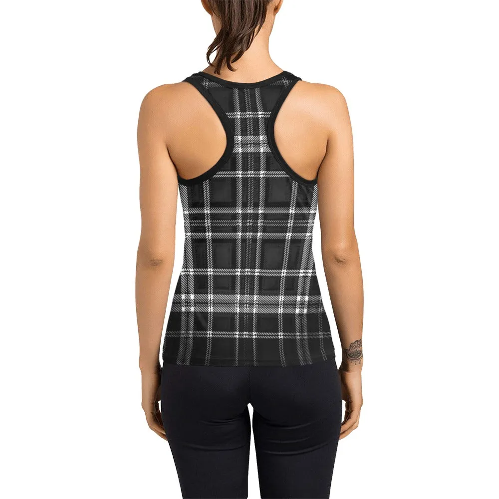 TRP Twisted Patterns 06: Digital Plaid 01-06A Ladies Designer Racerback Tank Top