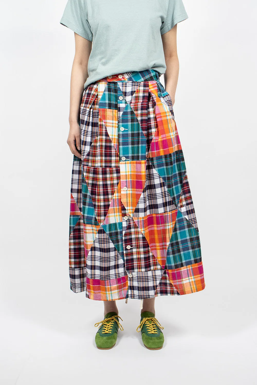 Tuck Skirt Multi Patchwork