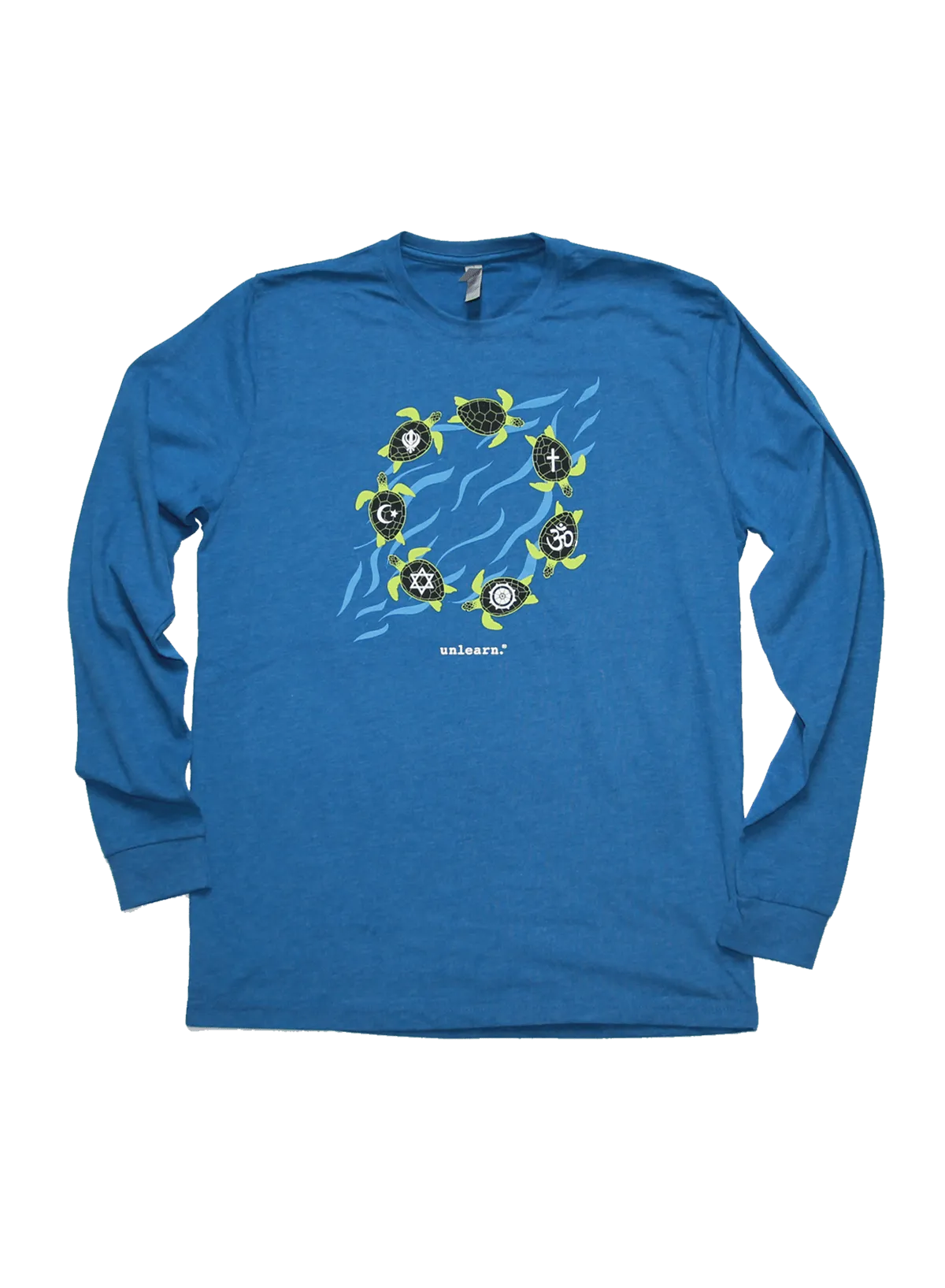 Turtles - Relaxed Fit Heather Blue Long Sleeve T-Shirt*