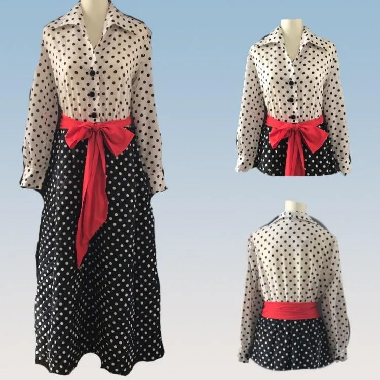 Vintage Polka Dot Rockabilly Lounge Gown for Saks Fifth Avenue.