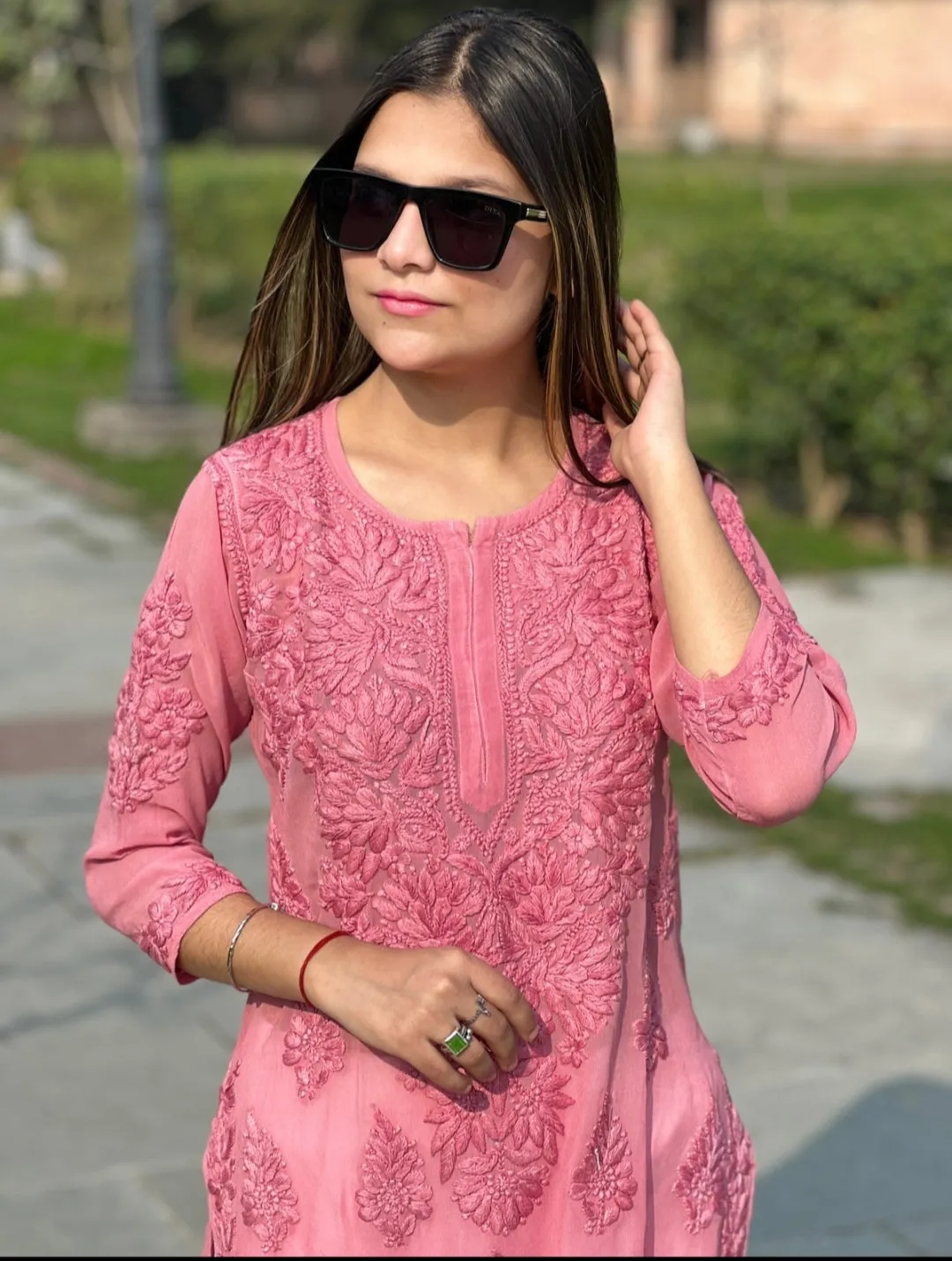 Vranda Pure Viscose 3D Chikankari Kurti