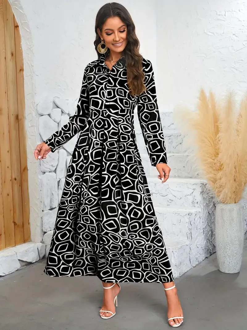 Zanzea Graphic Print Maxi Dress 5XL S4546762